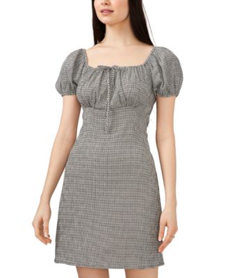Riley & Rae - Square-Neck Check Print Dress