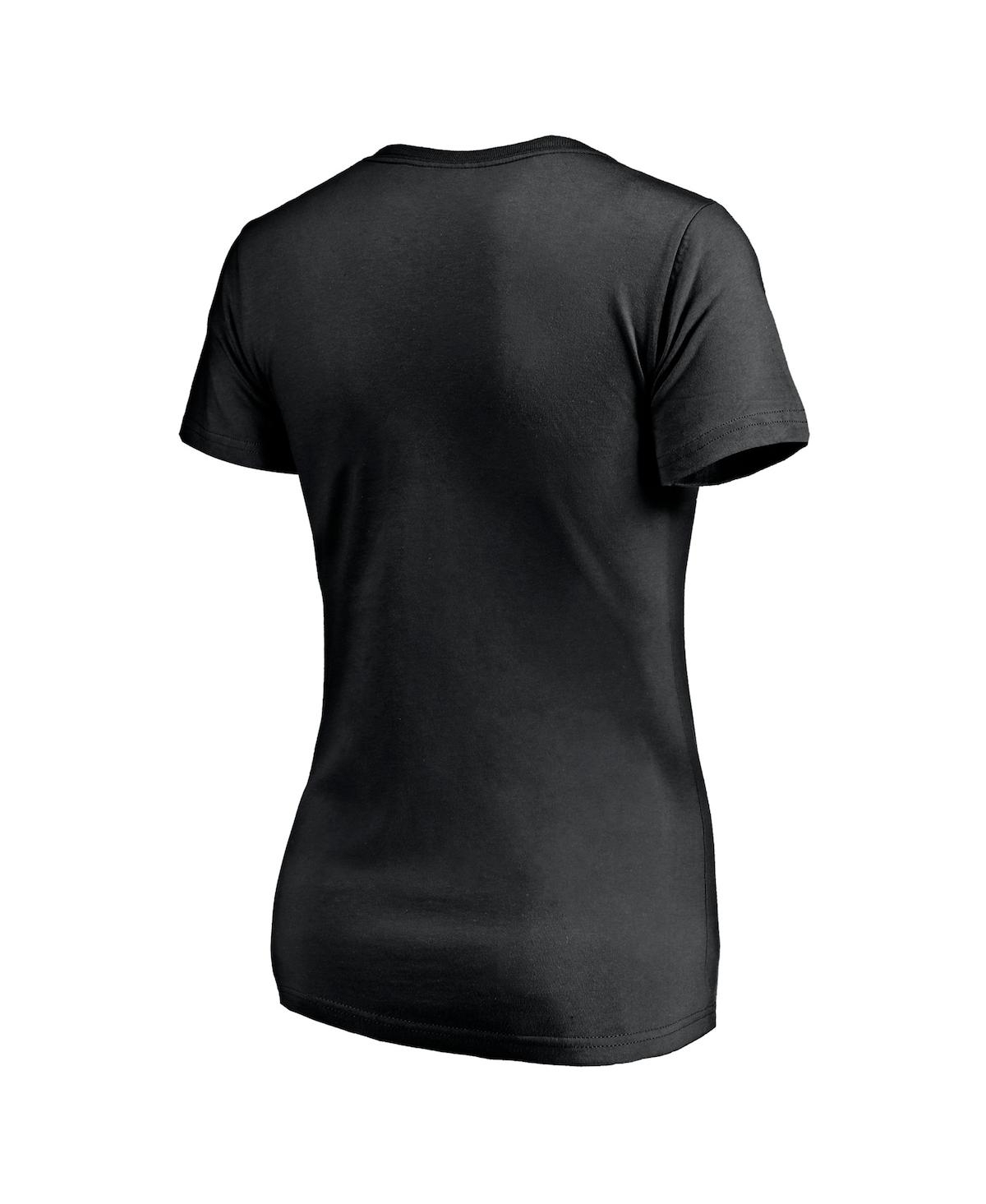 Women's FanaticsBrooklyn Nets Mascot In Bounds V-Neck T-shirt - Black
