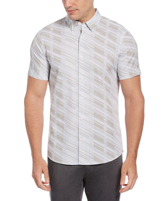 Perry Ellis Men's Motion Slim Fit Abstract Print Stretch Short Sleeve ...