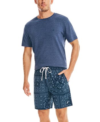 No Boundaries Men's Drawstring Pocket Lounge Shorts Blue Bandana NWT XL  (40-42)