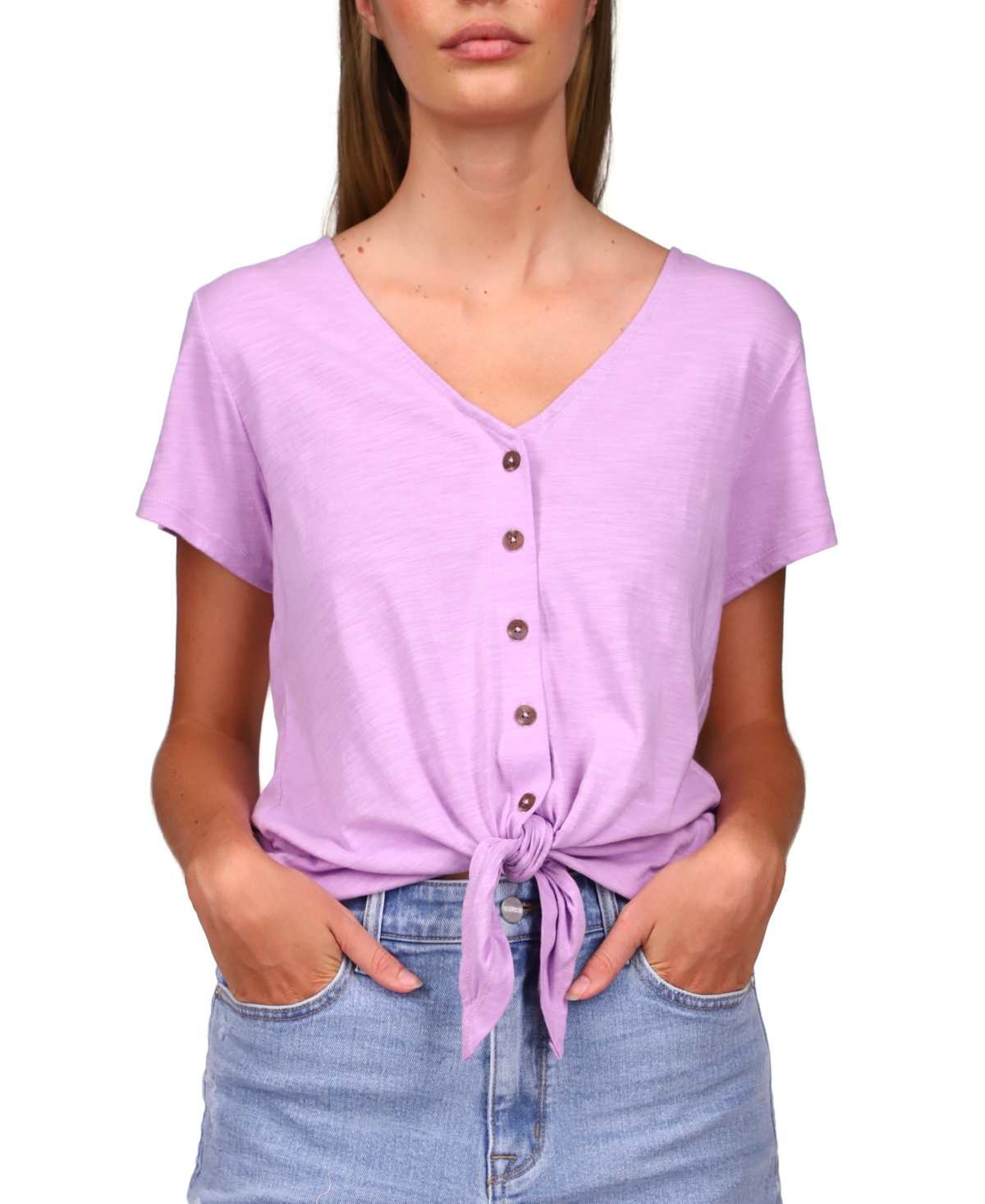 Sanctuary Women's By My Side Twist-front Top In Petal