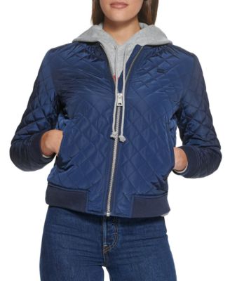 Women's Diamond Quilted Casual Bomber Jacket