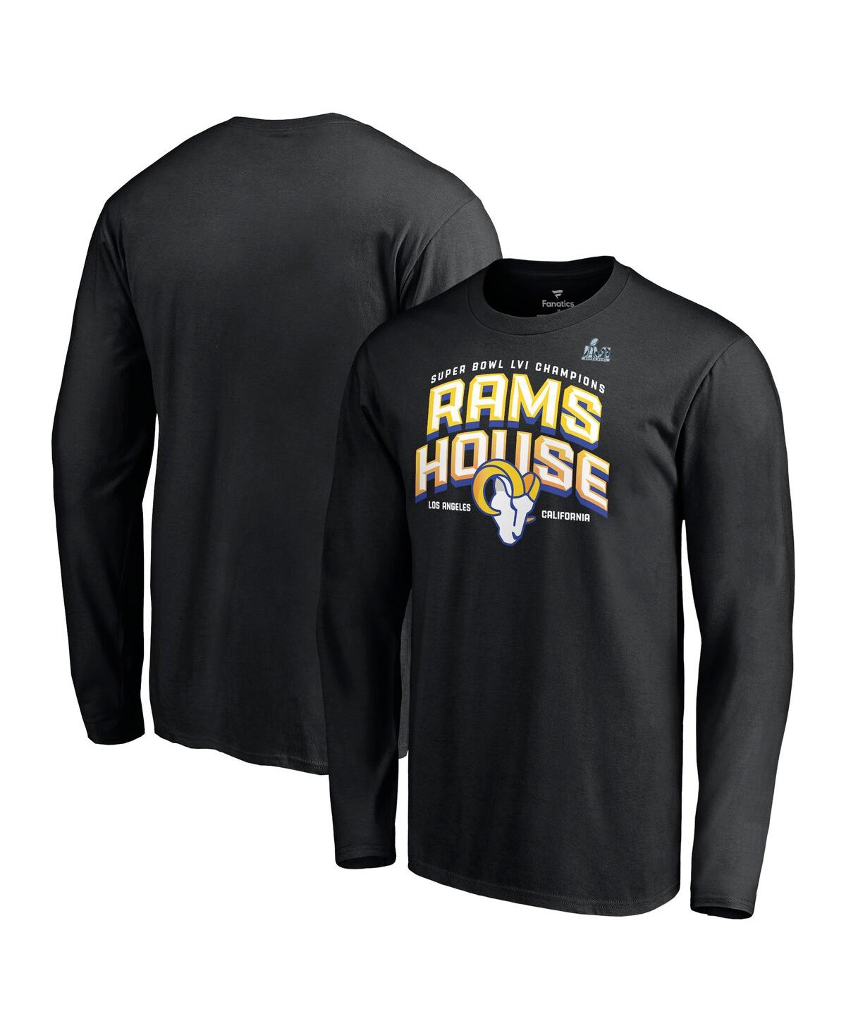 Men's FanaticsLos Angeles Rams Super Bowl Lvi Champions Hometown Long Sleeve T-shirt - Black