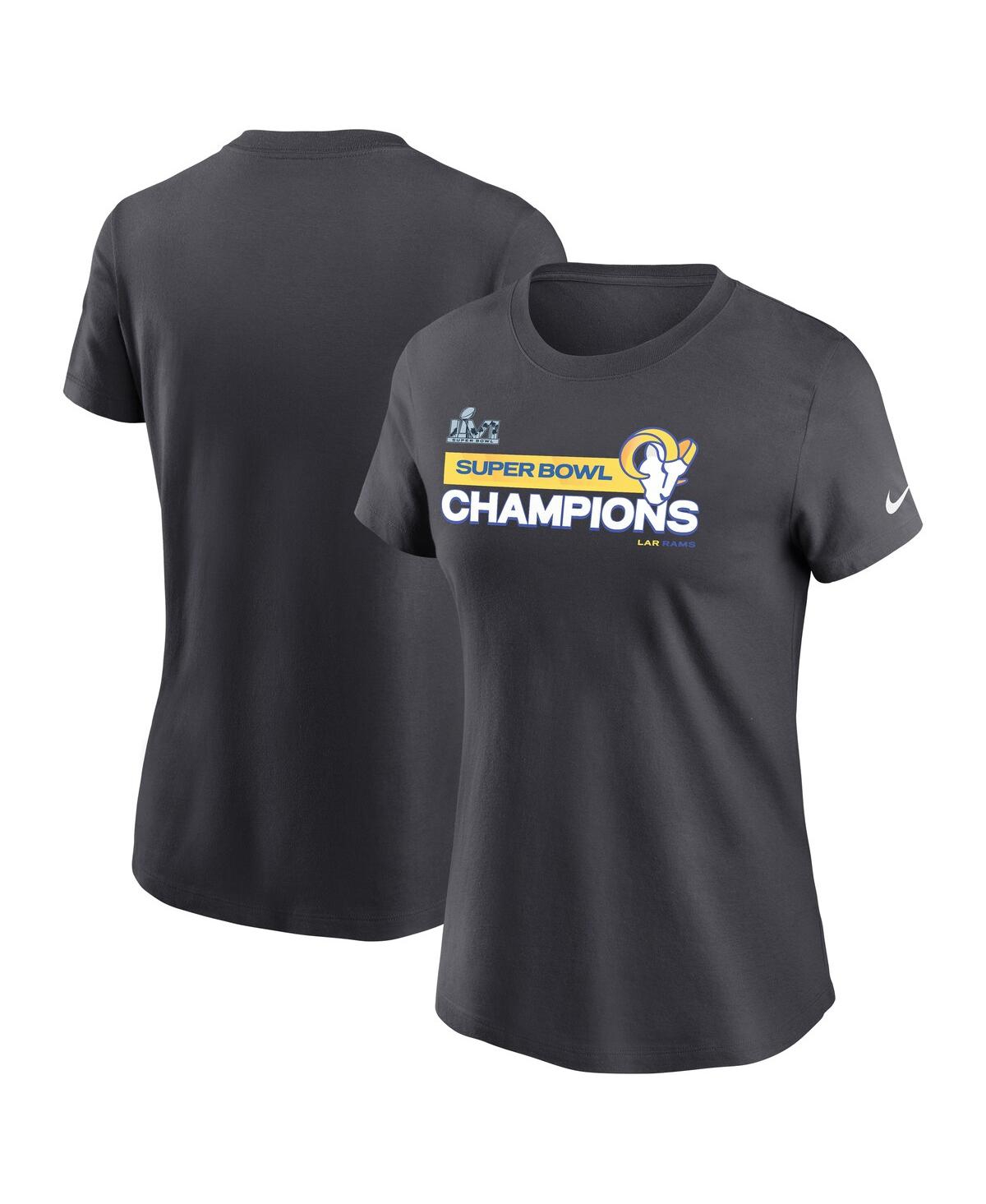 Women's NikeLos Angeles Rams Super Bowl Lvi Champions T-shirt - Anthracite
