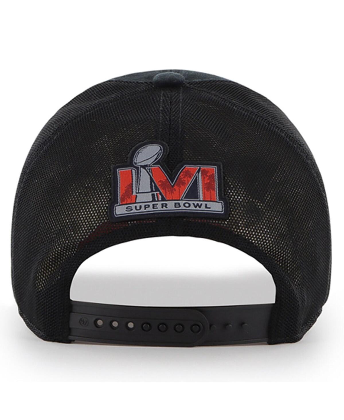 Men's '47Los Angeles Rams Super Bowl Lvi Champions Scene Trucker Clean Up Adjustable Hat - Black