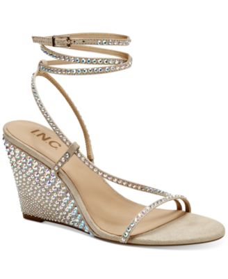 macy's gold wedge sandals