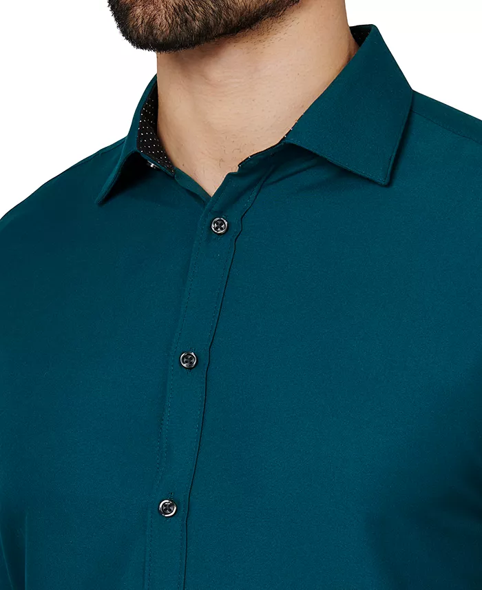 Men's Regular Fit Solid Wrinkle Free Performance Dress Shirt - thumbnail 9