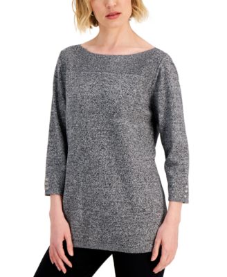 Karen Scott - Women's Cotton 3/4-Sleeve Sweater
