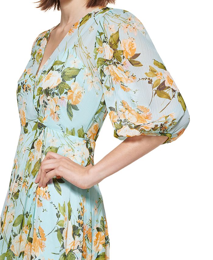 Calvin Klein Petite Elbow Sleeve Maxi Dress Macy's