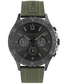 Green Silicone Strap Watch 44mm