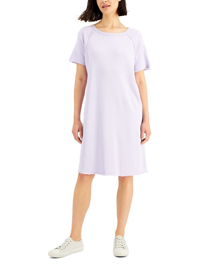 Eileen Fisher Women s Organic Cotton Boat Neck Dress Macy s