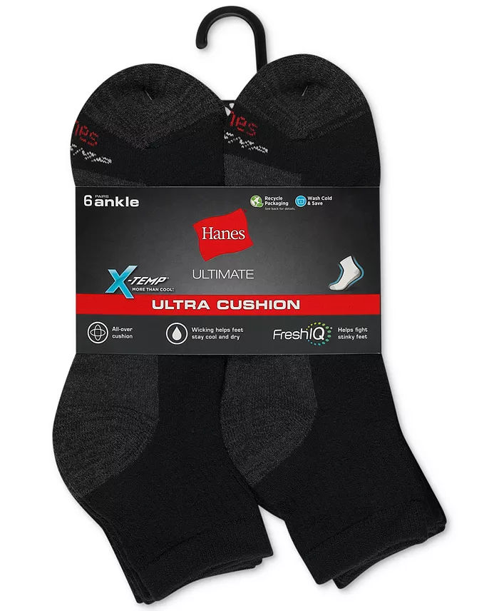 Men's 6-Pk. Ultimate Xtemp Ultra Cushion Ankle Socks - thumbnail 5