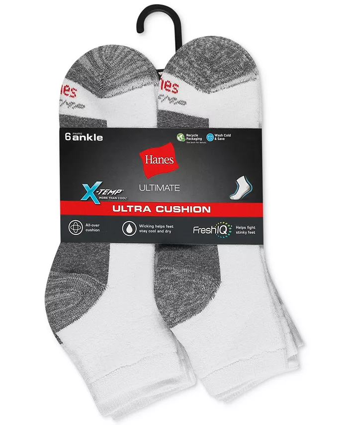 Men's 6-Pk. Ultimate Xtemp Ultra Cushion Ankle Socks - thumbnail 2