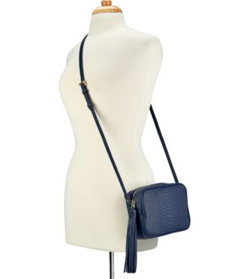 Madison Python-Embossed Leather Crossbody Bag