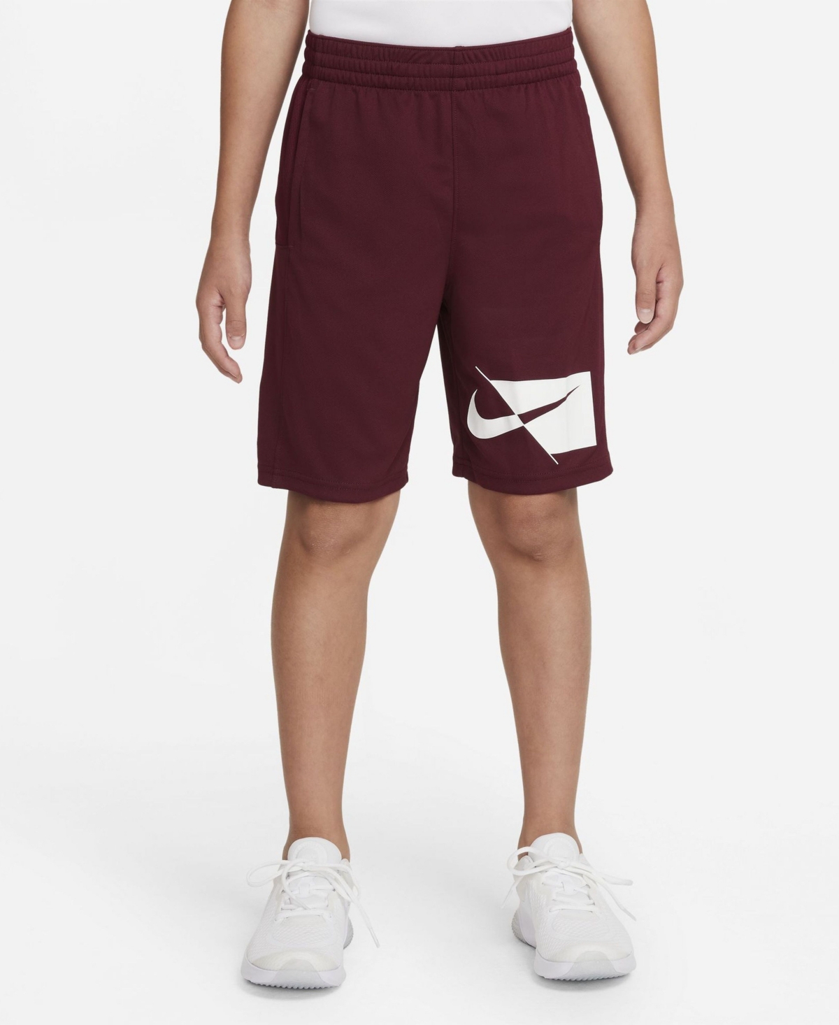 Nike Big Boys Dri-fit Training Shorts In Dark Beetroot/white | ModeSens