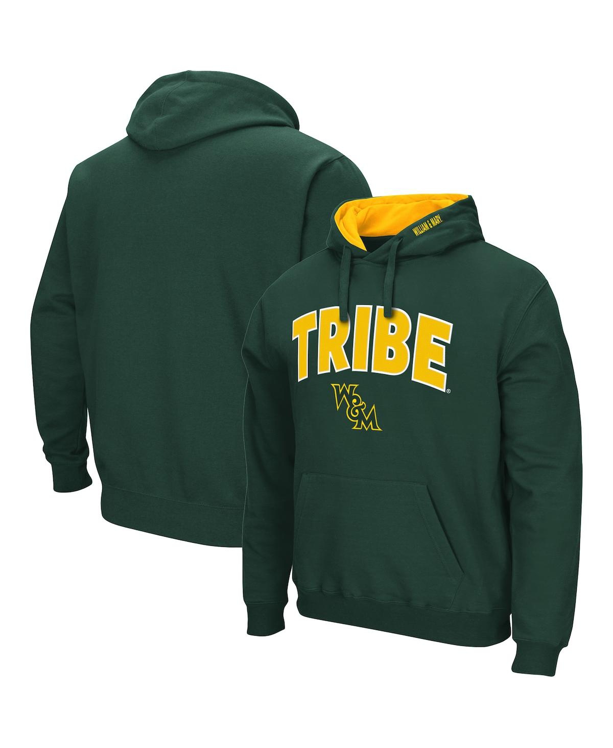 Colosseum Men's  Green William & Mary Tribe Arch And Logo Pullover Hoodie