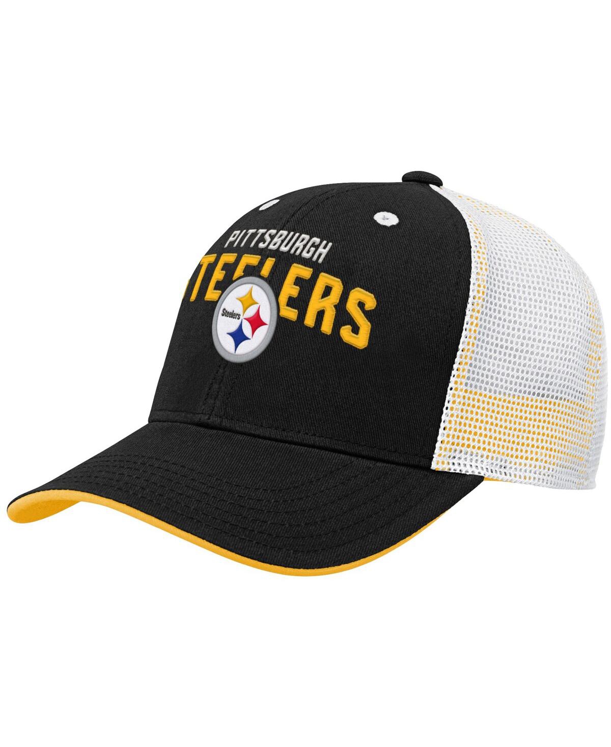 Outerstuff Kids' Big Boys Black Pittsburgh Steelers Core Lockup Snapback Hat