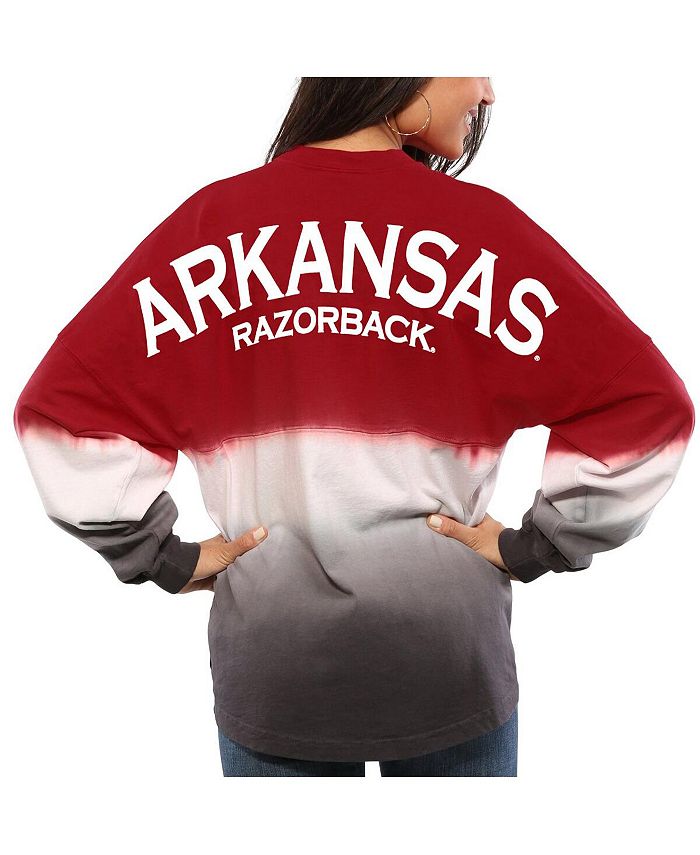 Spirit Jersey Women's Cardinal Arkansas Razorbacks Ombre Long Sleeve