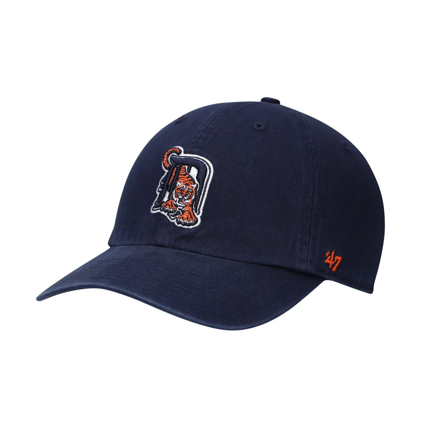 Мужская кепка '47 Brand Navy Detroit Tigers Logo Cooperstown Collection Clean Up Adjustable Hat — фото 2