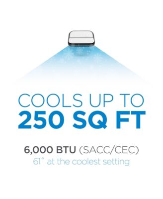 6,000 BTU SACC/CEC (10,000 BTU ASHRAE) Portable Air Conditioner with Remote Control, White