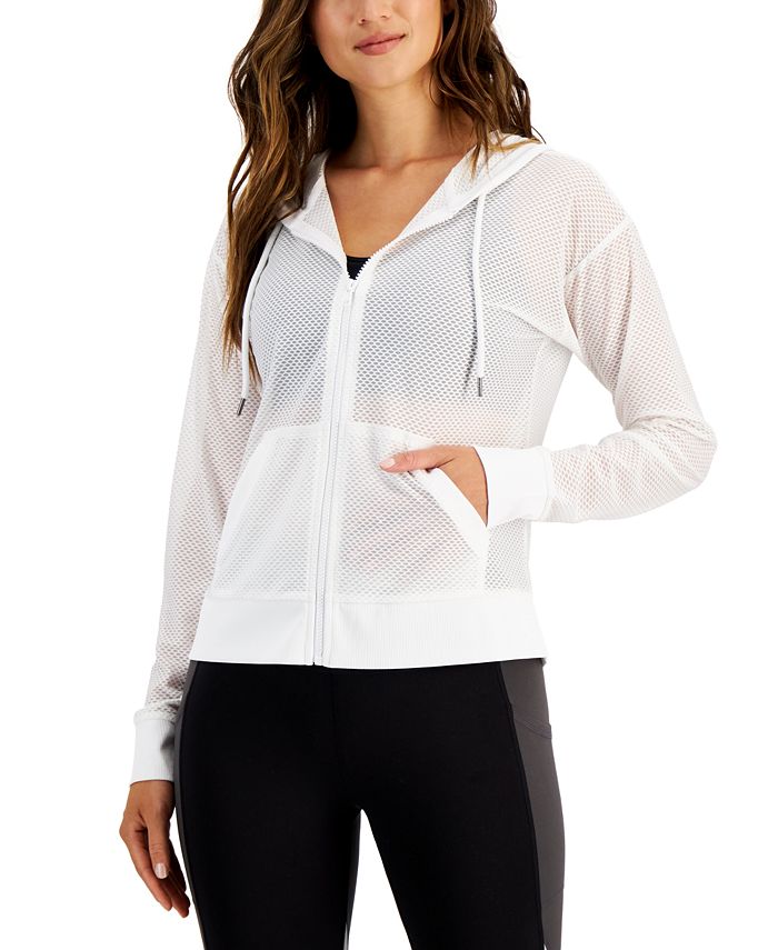 ID Ideology Women's Mesh Hooded Jacket, Created for Macy's - Macy's