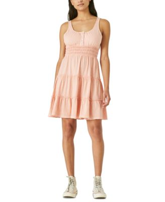 Lucky Brand Tiered Cotton Knit Dress - Macy's