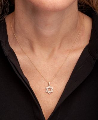 Diamond Star of David Pendant Necklace (1/3 ct. t.w.) in 14k Gold or White Gold, Created for Macy's