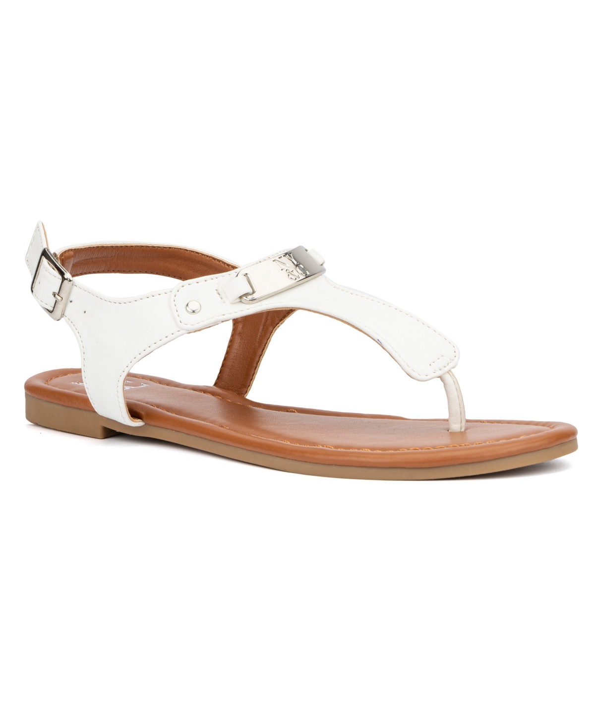 Shop New York And Company Women's Fiona T-strap Sandals Women's Shoes In White