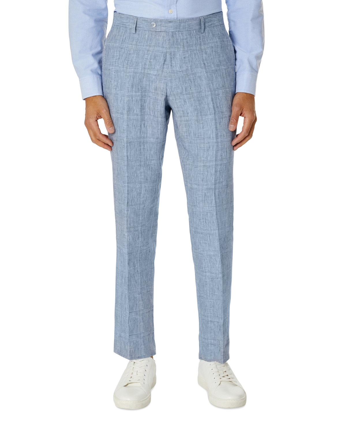 Tommy Hilfiger Men's Modern Fit Flex Stretch Plaid Linen Suit Pants In ...