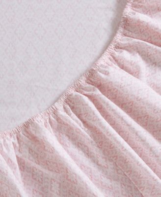 Printed Cotton Percale 4-Pc. Sheet Set, Queen