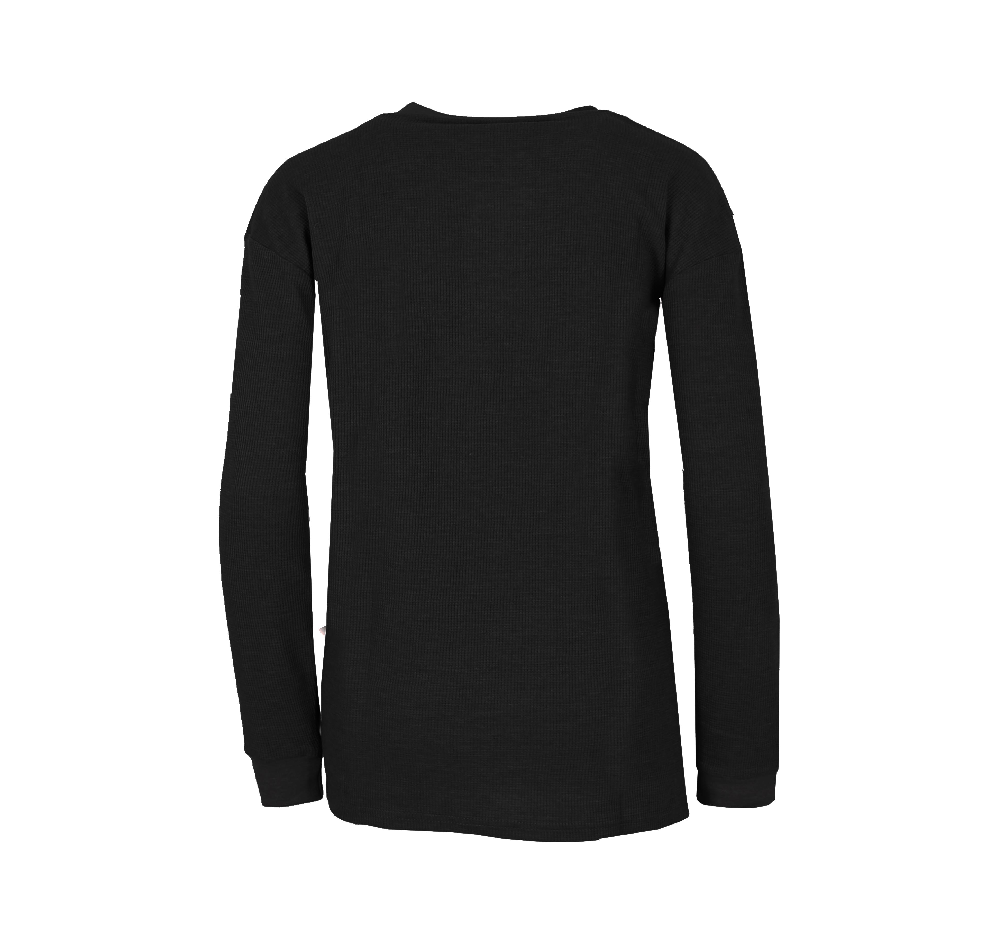 Galaxy By Harvic Women's Oversize Loose Fitting Waffle-Knit Henley Thermal Sweater