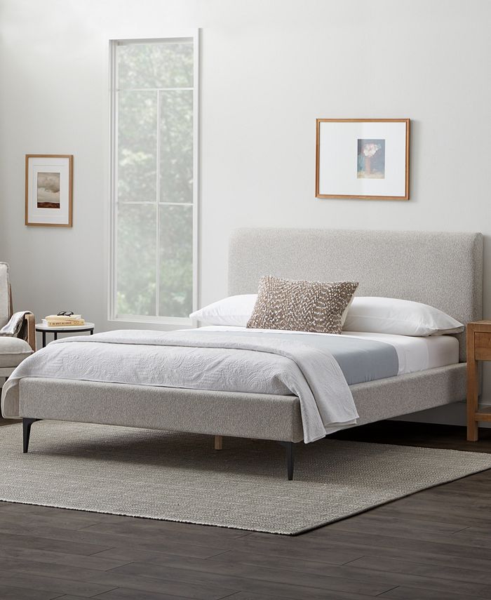 Dream Collection Upholstered Bed with Metal Legs, Queen Macy's