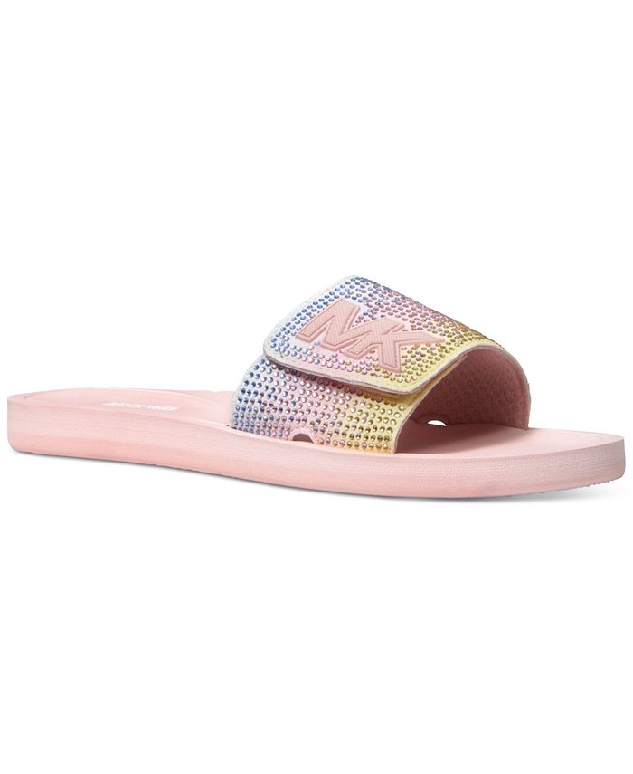 Michael Kors Women's Rhinestone MK Logo Pool Slide Sandals & Reviews -  Sandals - Shoes - Macy's