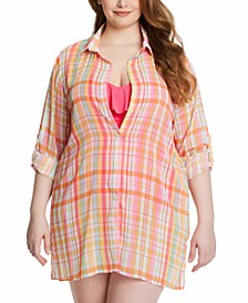 Plus Size Hip to be Square Shirt Cover Up