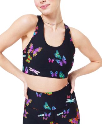 Terez - Women's Neon Butterfly-Print Sports Bra