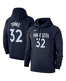 Men's Karl-Anthony Towns Navy Minnesota Timberwolves 2019/20 Name and Number Pullover Hoodie