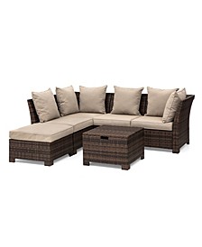 Outdoor Patio All-Weather Wicker Sectional 6-Piece Set
