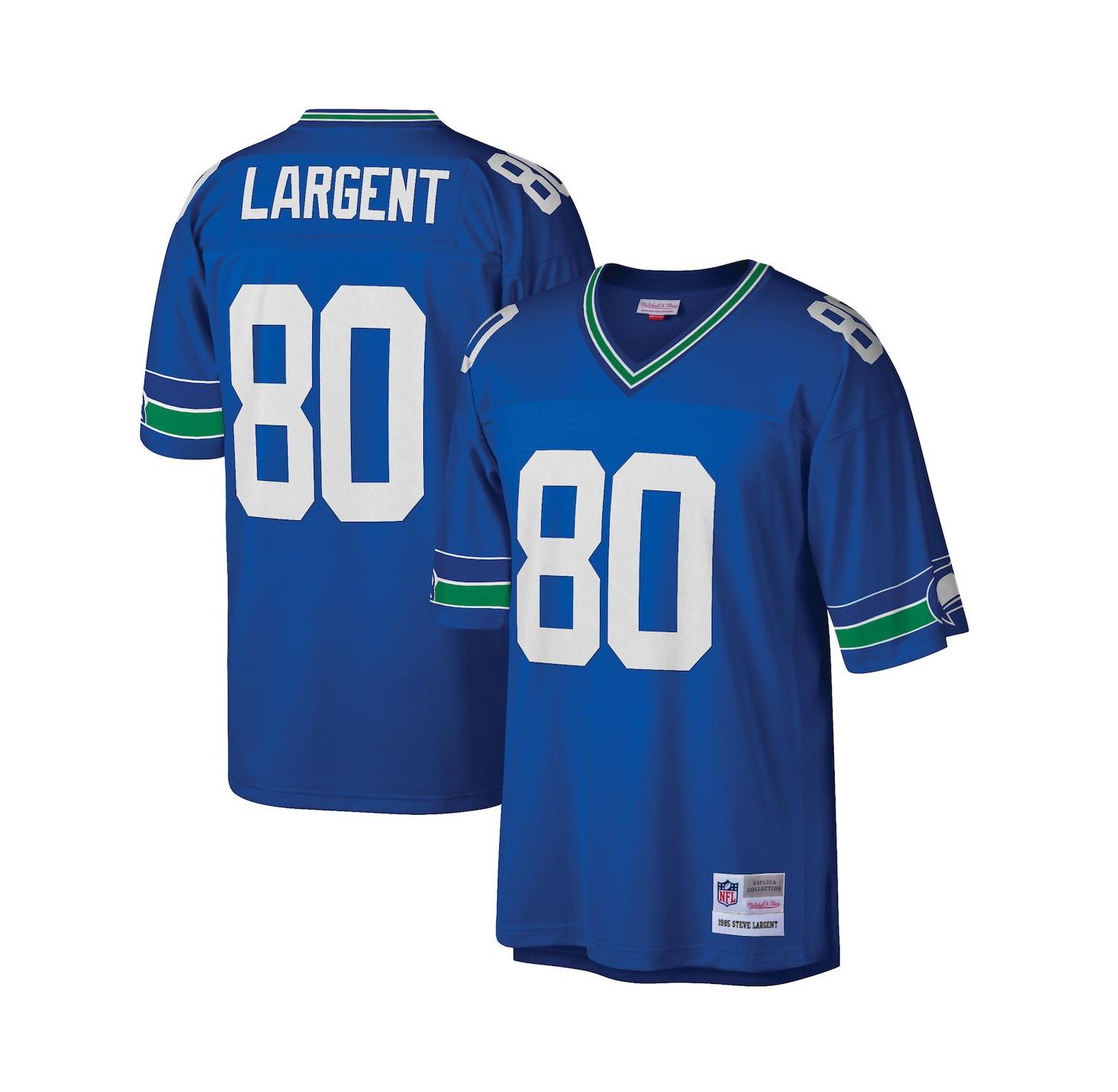 Men's Steve Largent Royal Seattle Seahawks Big and Tall 1985 Retired Player Replica Jersey