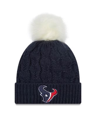 New Era Women's Navy Houston Texans Flurry Cuffed Knit Hat With Pom ...