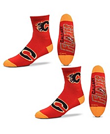 Women's Calgary Flames Quarter-Length Socks Two-Pack Set