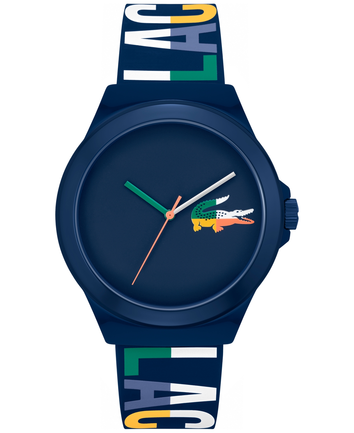 Lacoste Unisex Neocroc Navy Silicone Strap Watch 43mm Women's Shoes