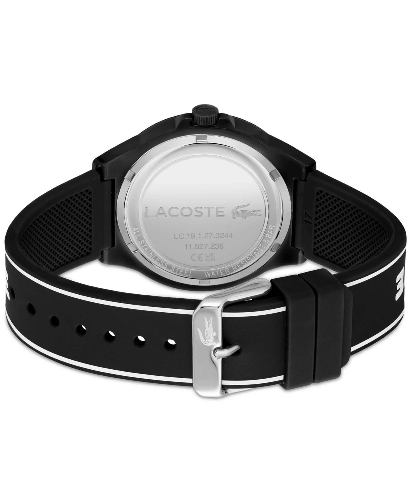 Часы Lacoste Unisex NeoCroc Black Silicone Strap Watch 43mm — фото 3