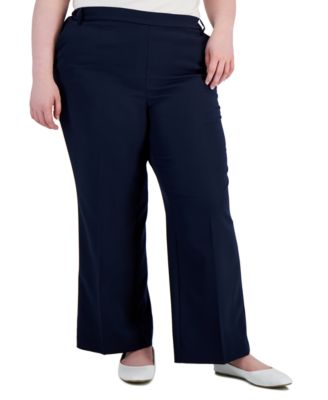 plus size wide leg pull on pants