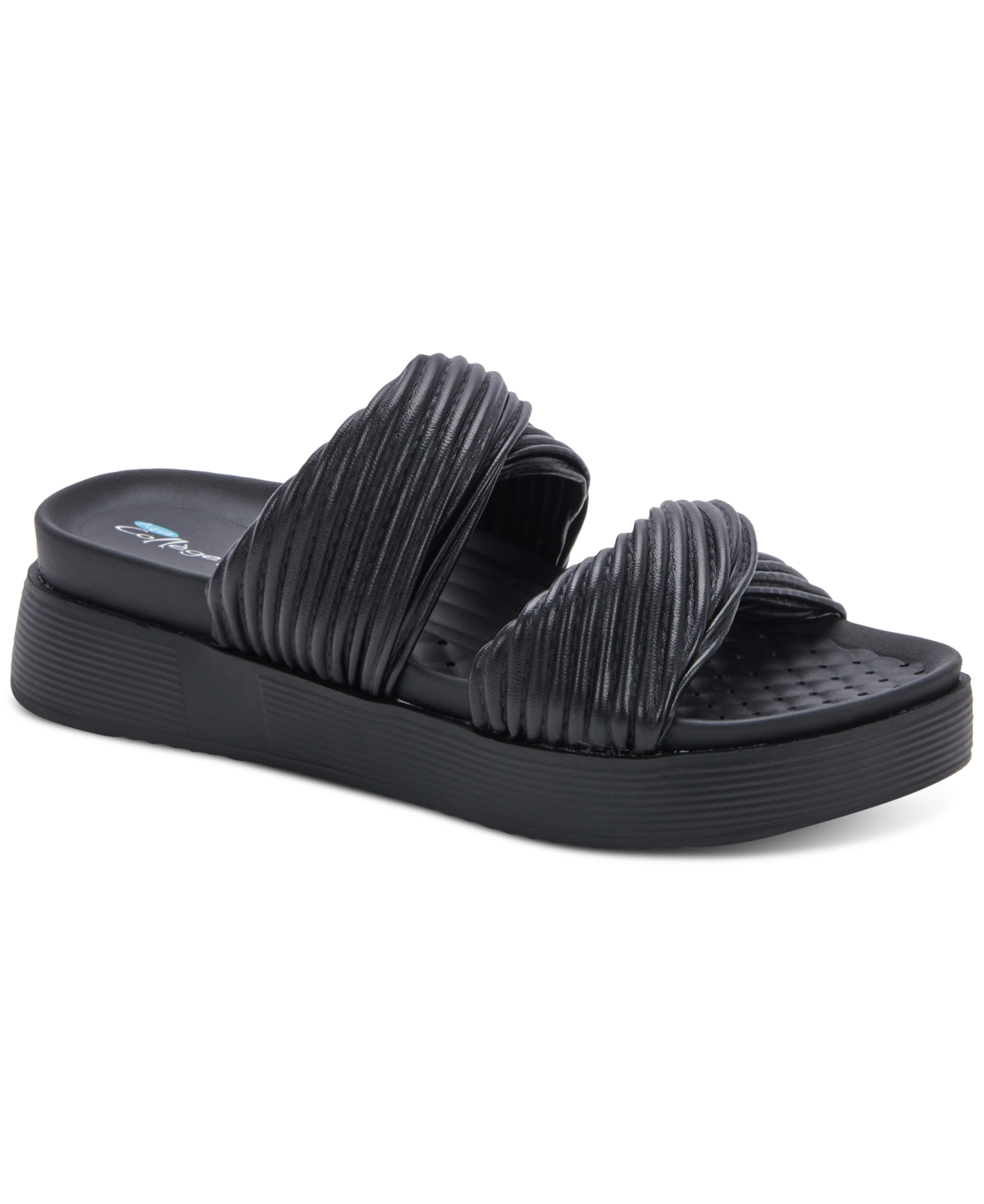Aqua College Womens Sloan Leather Open Toe Casual Slide Sandals