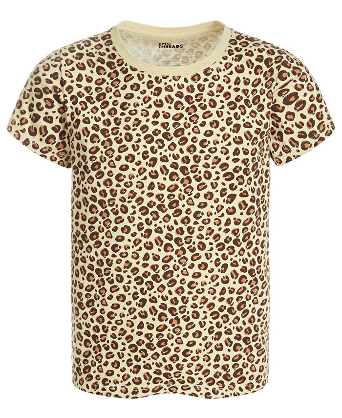 Epic Threads Big Girls Leopard-Print T-Shirt, Created For Macy's - Macy's