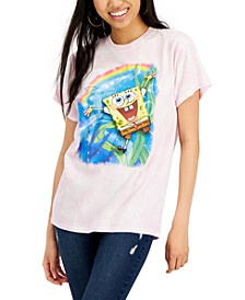 Juniors' Cotton SpongeBob Rainbow-Graphic T-Shirt
