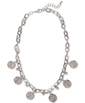 Photo 1 of Charter Club Silver-Tone Tree Charm Statement Necklace, 17" + 2" extender, 