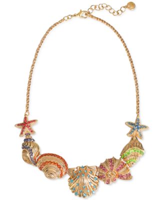 Photo 1 of Charter Club Gold-Tone Crystal Seashell Statement Necklace, 17-1/2" + 2" extender