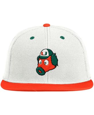 Men's White, Orange Miami Hurricanes Miami Maniac On-Field Baseball Fitted Hat
