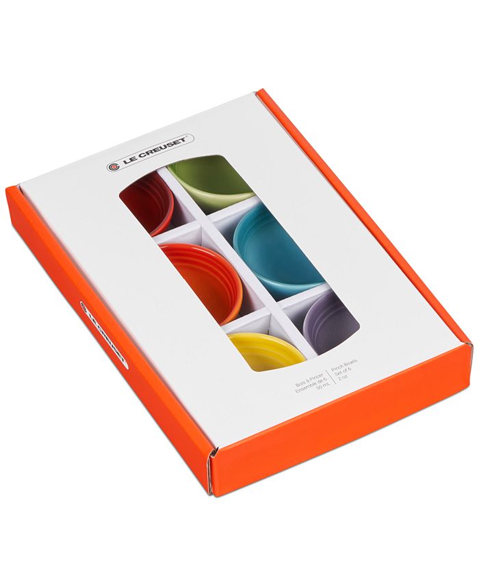 Le Creuset Set of Six Stoneware Multi Color Pinch Bowls Macy's